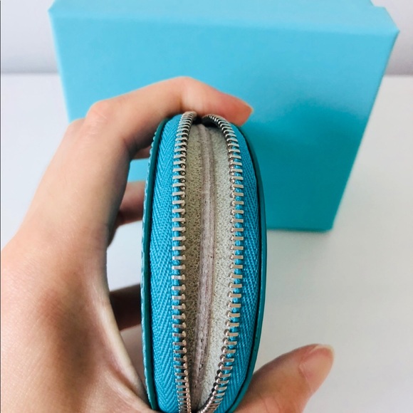 Tiffany Zip Coin Purse Pouch Teal/Tiffany Blue - Picture 5 of 6